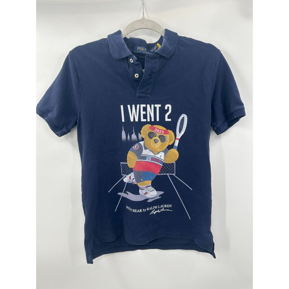 Ralph Lauren Boys Polo Teddy Bear 14/16 Shirt Tennis Large Henry Personalized